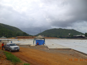 โครงการ Main Contract for 34 Rais rental Land (งานรั้วกำแพงอิฐบล็อค และพื้นคอนกรีต)
