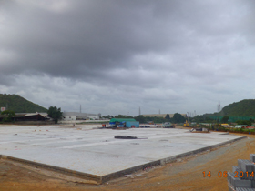 โครงการ Main Contract for 34 Rais rental Land (งานรั้วกำแพงอิฐบล็อค และพื้นคอนกรีต)