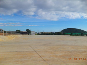 โครงการ Main Contract for 34 Rais rental Land (งานรั้วกำแพงอิฐบล็อค และพื้นคอนกรีต)